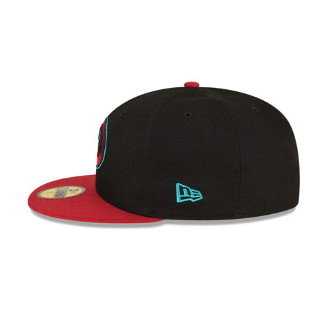 New Era 59Fifty Arizona Diamondbacks Road Authentic Collection On Field Fitted Hat Black Red
