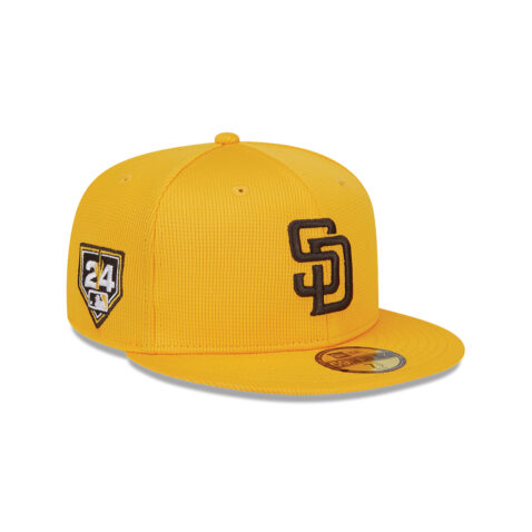 New Era 59Fifty San Diego Padres Spring Training 2024 Fitted Hat Gold Brown