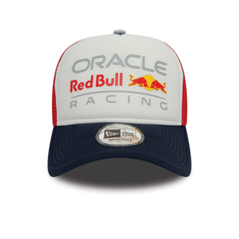 New Era 9Forty Red Bull Racing Adjustable Mesh Trucker Snapback Hat White Red Blue