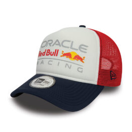New Era 9Forty Red Bull Racing Adjustable Mesh Trucker Snapback Hat White Red Blue