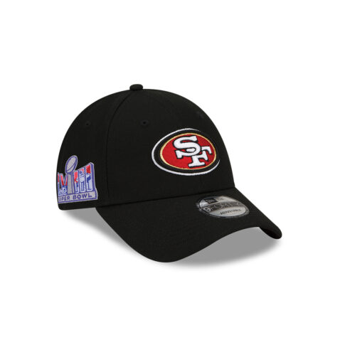 New Era 9Forty San Francisco 49ers Super Bowl LVIII Side Patch Adjustable Strapback Hat Black - Image 3
