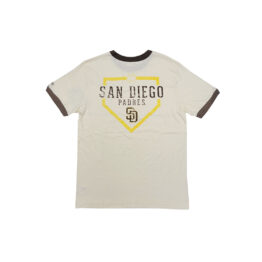 New Era San Diego Padres Batting Practice Short Sleeve Ringer T-Shirt Cream White Brown