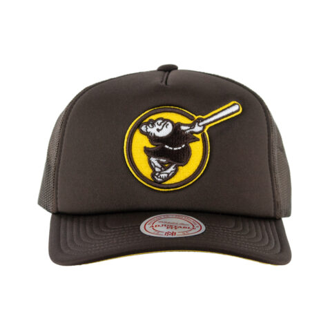 Mitchell & Ness San Diego Padres League Patch Adjustable Snapback Hat Brown
