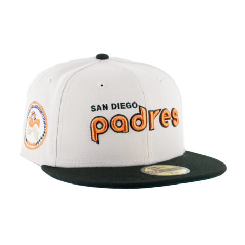 New Era 59Fifty San Diego Padres Aux Pack Track 4 Fitted Hat Stone Black Hazel Brown