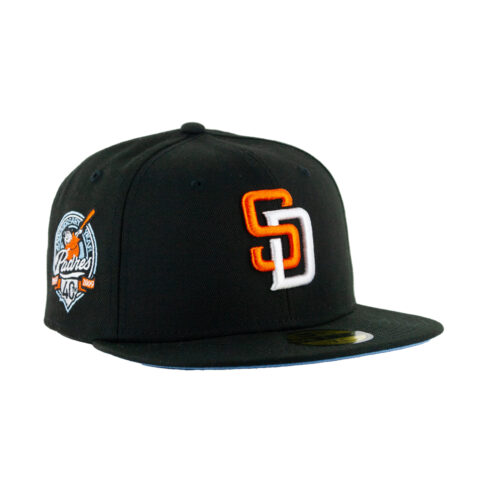 New Era 59Fifty San Diego Padres Aux Pack Track 3 Fitted Hat Black Rust Orange White