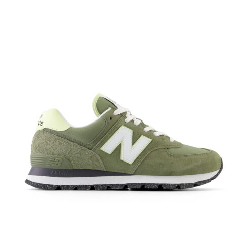 New Balance 574 Rugged  Shoe Green White - Image 3