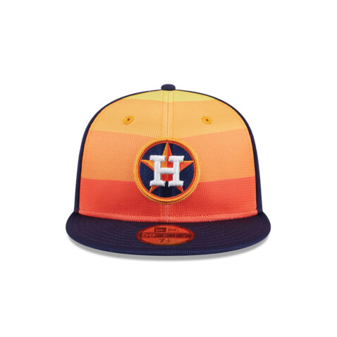 New Era 59Fifty Houston Astros Batting Practice 2024 Fitted Hat Blue Gradient Orange - Image 3
