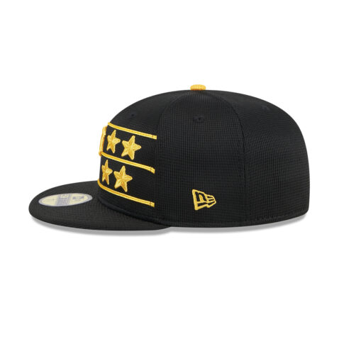 New Era 59Fifty Pittsburgh Pirates Batting Practice 2024 Fitted Hat Black Gold - Image 4