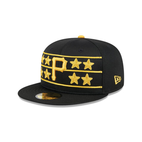 New Era 59Fifty Pittsburgh Pirates Batting Practice 2024 Fitted Hat Black Gold