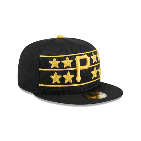 New Era 59Fifty Pittsburgh Pirates Batting Practice 2024 Fitted Hat Black Gold - Image 3