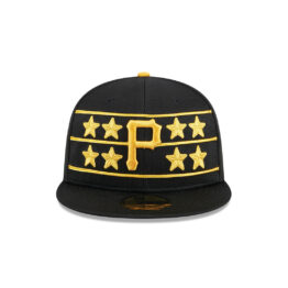 New Era 59Fifty Pittsburgh Pirates Batting Practice 2024 Fitted Hat Black Gold