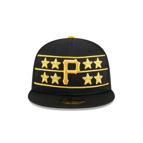 New Era 59Fifty Pittsburgh Pirates Batting Practice 2024 Fitted Hat Black Gold - Image 2