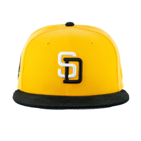 New Era 59Fifty San Diego Padres Aux Pack Track 1 Fitted Hat Gold White Black