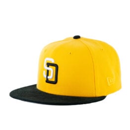 New Era 59Fifty San Diego Padres Aux Pack Track 1 Fitted Hat Gold White Black