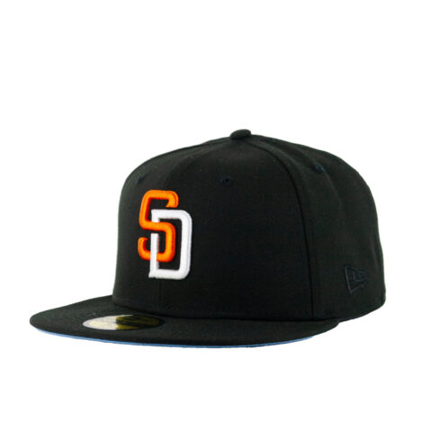 New Era 59Fifty San Diego Padres Aux Pack Track 3 Fitted Hat Black Rust Orange White Left Front