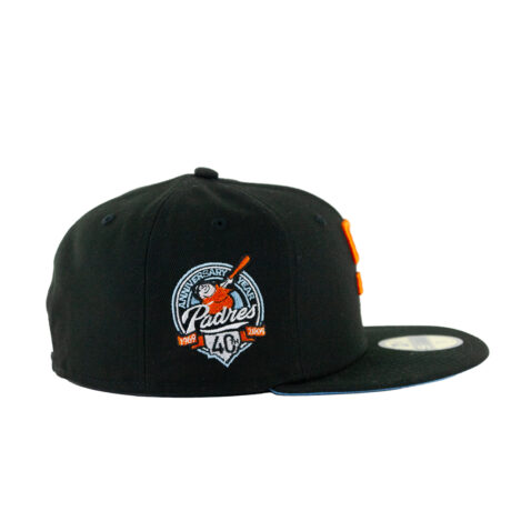 New Era 59Fifty San Diego Padres Aux Pack Track 3 Fitted Hat Black Rust Orange White