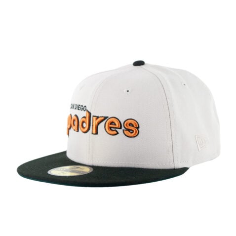 New Era 59Fifty San Diego Padres Aux Pack Track 4 Fitted Hat Stone, Black, Hazel Brown New Era 59Fifty San Diego Padres Aux Pack Track 4 Fitted Hat Stone Black Hazel Brown Left Fro