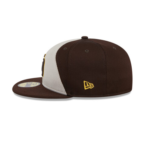 New Era 59Fifty San Diego Padres Batting Practice 2024 Fitted Hat Burnt Wood Brown Stone