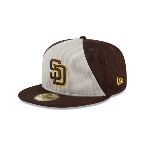 New Era 59Fifty San Diego Padres Batting Practice 2024 Fitted Hat Burnt Wood Brown Stone