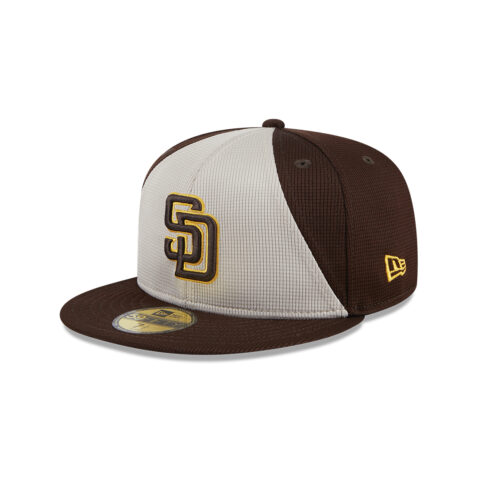 New Era 59Fifty San Diego Padres Batting Practice Fitted Hat Burnt Wood Brown Stone