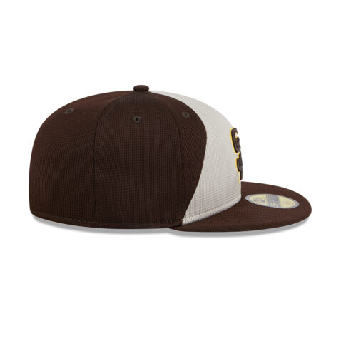 New Era 59Fifty San Diego Padres Batting Practice 2024 Fitted Hat Burnt Wood Brown Stone