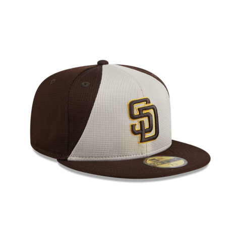 New Era 59Fifty San Diego Padres Batting Practice 2024 Fitted Hat Burnt Wood Brown Stone