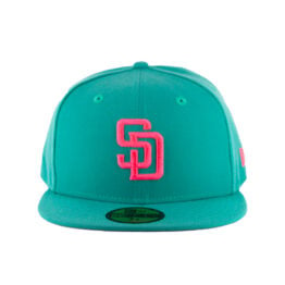 New Era 59Fifty San Diego Padres City Connect BC Edition Fitted Hat Clear Mint Pink Glow