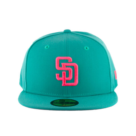 New Era 59Fifty San Diego Padres City Connect BC Edition Fitted Hat Clear Mint Pink Glow