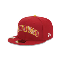 New Era 59Fifty San Diego Padres City Flag Fitted Hat Red Gold