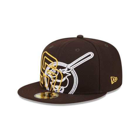New Era 59Fifty San Diego Padres Game Day Oversize Fitted Hat Brown