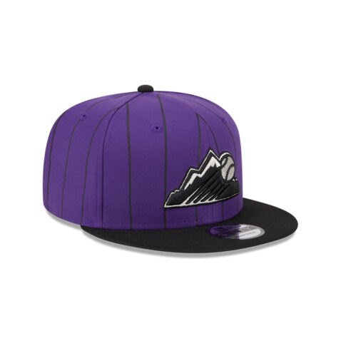 New Era 9Fifty Colorado Rockies Batting Practice 2024 Adjustable Snapback Hat Purple Pinstripe Black