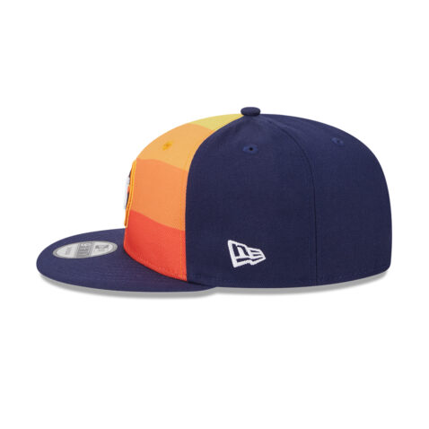 New Era 9Fifty Houston Astros Batting Practice 2024 Adjustable Snapback Hat Blue Gradient Orange