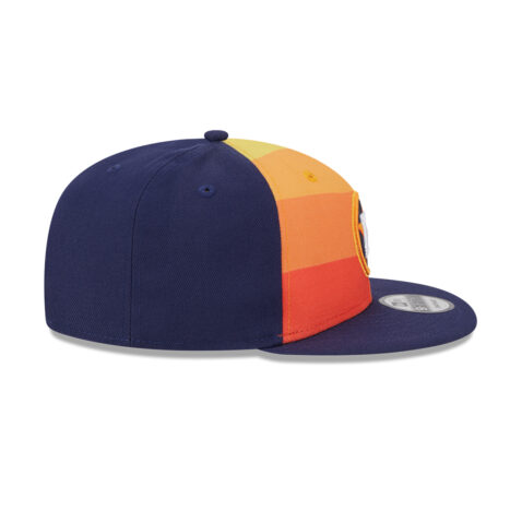 New Era 9Fifty Houston Astros Batting Practice 2024 Adjustable Snapback Hat Blue Gradient Orange