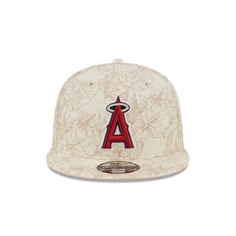 New Era 9Fifty LA Angels of Anaheim Leaf Adjustable Snapback Hat Chrome White Brown - Image 3