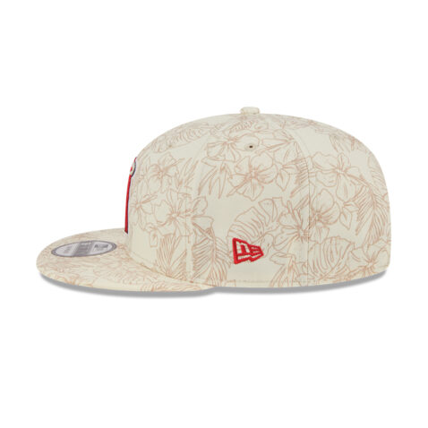 New Era 9Fifty LA Angels of Anaheim Leaf Adjustable Snapback Hat Chrome White Brown - Image 2