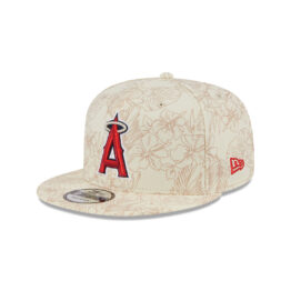 New Era 9Fifty LA Angels of Anaheim Leaf Adjustable Snapback Hat Chrome White Brown
