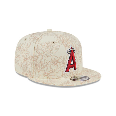 New Era 9Fifty LA Angels of Anaheim Leaf Adjustable Snapback Hat Chrome White Brown