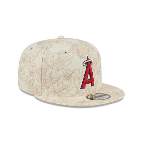 New Era 9Fifty LA Angels of Anaheim Leaf Adjustable Snapback Hat Chrome White Brown - Image 4
