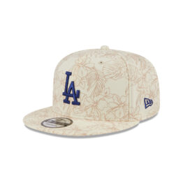 New Era 9Fifty Los Angeles Dodgers Leaf Adjustable Snapback Hat Chrome White Brown