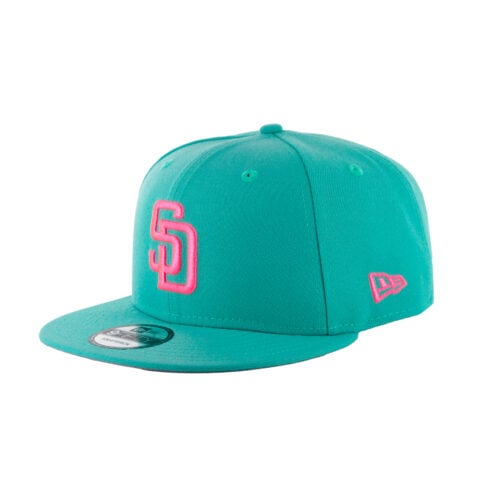 New Era 9Fifty San Diego City Connect BC Edition Adjustable Snapback Hat Clear Mint Pink Glow