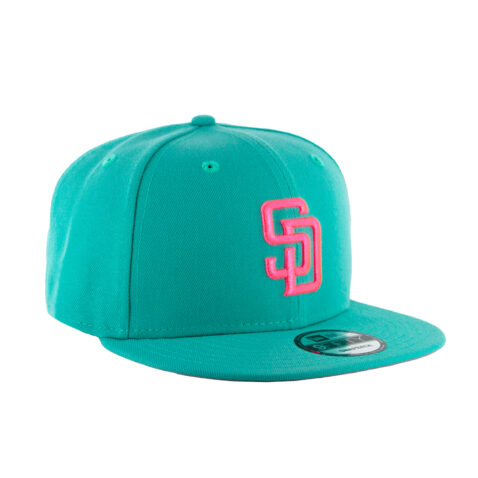 New Era 9Fifty San Diego City Connect BC Edition Adjustable Snapback Hat Clear Mint Pink Glow