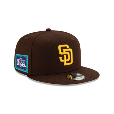 New Era 9Fifty San Diego Padres 2024 Seoul Series On Field Game Adjustable Snapback Hat Brown - Image 4