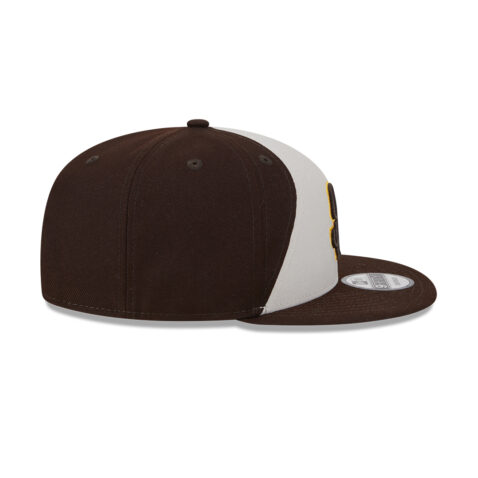 New Era 9Fifty San Diego Padres Batting Practice Adjustable Snapback Hat Burnt Wood Brown Stone - Image 6