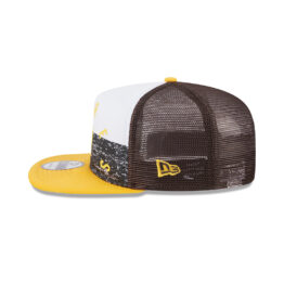 New Era 9Fifty San Diego Padres Game Day Throwback Mesh Trucker Adjustable Snapback Hat Brown Gold