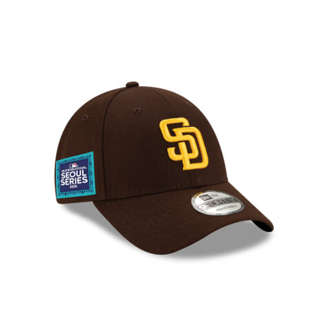 New Era 9Forty San Diego Padres 2024 Seoul Series On Field Game Adjustable Strapback Hat Brown