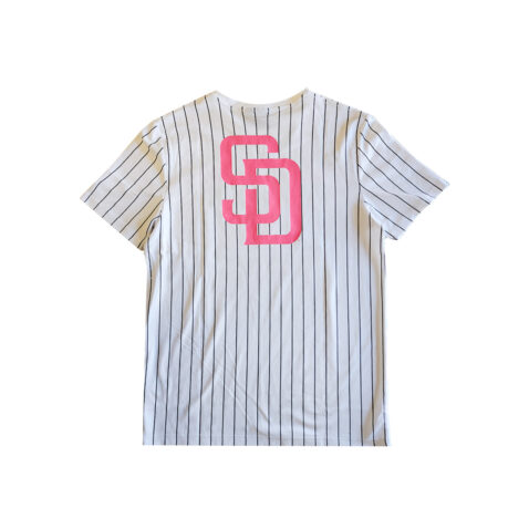 New Era San Diego Padres City Connect Short Sleeve T-Shirt Pinstripe White - Image 2