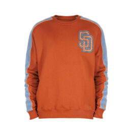 New Era San Diego Padres Color Block Crewneck Sweatshirt Orange Gray