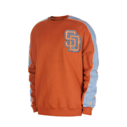 New Era San Diego Padres Color Block Crewneck Sweatshirt Orange Gray