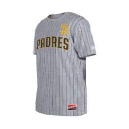New Era San Diego Padres Game Day T-Shirt Gray Pinstripe Brown