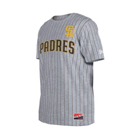 New Era San Diego Padres Game Day T-Shirt Gray Pinstripe Brown - Image 2